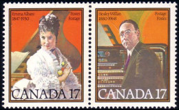 (C08-61ab) Canada Emma Albani Healey Willan Se-tenant MNH ** Neuf SC - Música