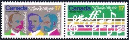 (C08-57aa) Canada O Canada Hymne National Anthem Music Composers Se-tenant MNH ** Neuf SC - Unused Stamps