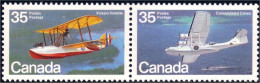 (C08-46aa) Canada Hydravions Hydravion Vickers Vedette Canso Seaplanes Se-tenant MNH ** Neuf SC - Nuovi