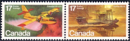 (C08-43aa) Canada Hydravions Canadair CL-215 Curtiss HS-2L Seaplanes Se-tenant MNH ** Neuf SC - Nuovi