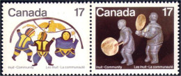 (C08-38ad) Canada Danse Dance Joueurs Tambour Drum Players Soapstone MNH ** Neuf SC - Indios Americanas