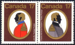(C08-19aa) Canada De Salaberry John By Se-tenant MNH ** Neuf SC - Unused Stamps