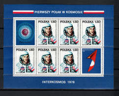Poland 1978 Space, Interkosmos, Miroslaw Hermaszewski S/s MNH - Europa