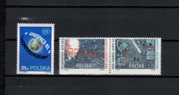 Poland 1982/1986 Space, UNISPACE, Halley's Comet 3 Stamps MNH - Europa