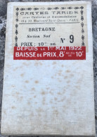 Carte Taride N°9 Entoilée Bretagne Section Sud 1922 - Strassenkarten