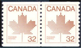 (C09-51pr) Canada Feuille Erable Maple Leaf Pair MNH ** Neuf SC - Unused Stamps
