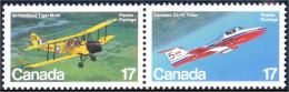 (C09-03aa) Canada De Havilland Tiger Moth Canadair CL-41 Tutor Se-tenant MNH ** Neuf SC - Neufs