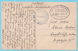 1914-1918 Ambulant LÜTTICH - HASSELT Bahnpost Z.354 28 V 1915  Feldpost - Bahnpoststempel