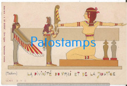 227413 AFRICA EGYPT ART ARTE THEBES THE DIVINITY OF TRUE AND JUSTICE POSTAL POSTCARD - Other & Unclassified