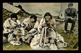 CHILI - INDIOS FUEGUINOS - ESTRECHO DE MAGAILANES - CARTE COLORISEE - Chili