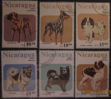 NICARAGUA ~ 1987 ~ S.G. NUMBERS 2878 - 2883. ~ DOGS. ~ VFU #03507 - Nicaragua