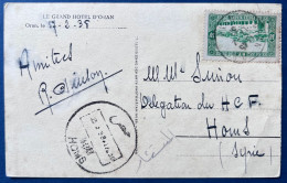 Carte Postale D'Oran Timbre GHARDAIA 30c Vert Oblitéré Dateur ORAN RP 17/02/38  Pour HOMS En SYRIE TTB - Briefe U. Dokumente
