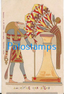 227429 AFRICA EGYPT ART ARTE SIGNED R. M. DE GIORGIO SACRIFICE TO THE GODS POSTAL POSTCARD - Other & Unclassified