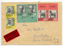 Germany, East 1960 Express Cover; Zella-Mehlis To Wiesbaden; Ancient Art Treasures Stamps - Covers & Documents