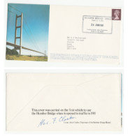 SIGNED & CARRIED On 1st Vehicle HUMBER BRIDGE Signed Alex Clarke CHAIRMAN Bridge Board GB Event 1981 COVER Stamps - Storia Postale