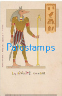 227433 AFRICA EGYPT ART ARTE SIGNED R. M. DE GIORGIO THE ANUBIS DEITY POSTCARD - Other & Unclassified