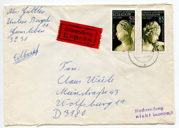 Germany, East 1989 Express Cover; Wolfsburg To Zwiesel; Sculptures By Johann Gottfried Schadow Stamps - Lettres & Documents