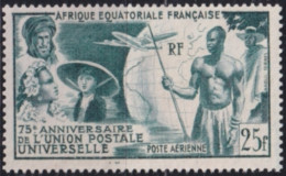 F-EX49895 AFRIQUE EQUATORIALE FRANCAISE 1949 NO GUM INDIGENOUS & COLONIAL TYPES.  - UPU (Wereldpostunie)