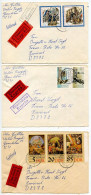 Germany, East 1983-1990 3 Express Covers; Oschersleben To Zwiesel; Stamps - French Revolution, Munzter, Water Fountains - Storia Postale