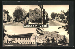 AK Grünbach Im Vogtl., Falkensteiner Strasse, Der Wendelstein, FDGB Erholungsheim  - Falkenstein (Vogtland)