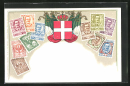 Lithographie Briefmarken, Italien, Verschiedene Werte Der Lira  - Postzegels (afbeeldingen)