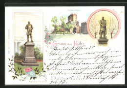 Lithographie Köln, Passanten Vor Dem Severinthor, Am Bismarck-Denkmal, Das Moltke-Denkmal  - Koeln