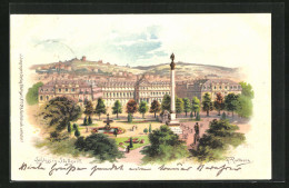 Künstler-AK Friedrich Perlberg: Stuttgart, Blick Zum Schloss  - Perlberg, F.