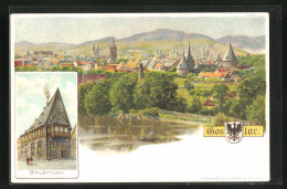 Lithographie Goslar, Gesamtansicht & Brusttuch  - Goslar