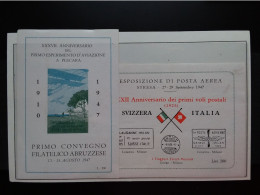 REPUBBLICA - Marcofilia - 2 BF 1947 - Anniversari Primi Voli - Nuovi */** + Spese Postali - Blocks & Kleinbögen