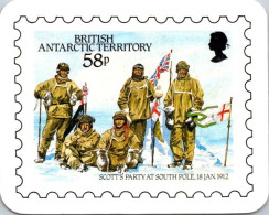 21-4-2024 (2 Z 36) Antarctic Stamp Reproduction (on Mini-calender) X 2 (different) - Briefmarken (Abbildungen)