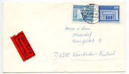 Germany, East 1981 Express Cover; Berlin-Friedrichshagen To Wiesbaden-Biebrich; Karl-Marx-Stadt & Berlin-Neue Stamps - Lettres & Documents