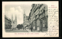 AK Duderstadt, Obere Marktstrasse Mit Kath. Kirche Und Rathaus  - Duderstadt