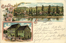 Gruss Aus Bellingen - Gasthaus Zum Schwanen - Litho - Loerrach