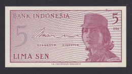 Banknoten Geldscheine Indonesien Asien 5 LIMA SEN 1964 Unc. - Andere & Zonder Classificatie