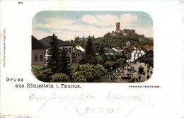 Gruss Aus Königstein Im Taunus - Frankfurterstrasse - Litho - Koenigstein