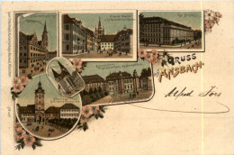 Gruss Aus Ansbach - Litho - Ansbach