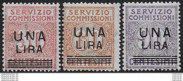 1925 Italia Servizio Commissioni 3v MNH Sassone N. 4/6 - Sonstige & Ohne Zuordnung