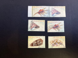 21-4-2024 (stamp) Australia Christmas Island (ued) 6 Shell Stamps / Coqillages - Christmas Island