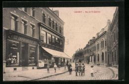 CPA Caudry, Rue De St-Quentin  - Caudry