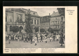 AK Mühlhausen / Thüringen, Kinder Tanzen Und Singen Auf Der Kirmes Vor Dem Postamt  - Muehlhausen