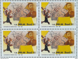 C 1823 Brazil Stamp 100 Years Mission Mission Search Science 1992 Block Of 4 - Unused Stamps