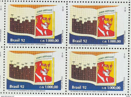 C 1822 Brazil Stamp Day Of The Book Assis Chateaubriand Literature 1992 Block Of 4 - Ungebraucht