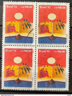 C 1821 Brazil Stamp Book Day Literature Graciliano Ramos 1992 Block Of 4 Circulated 1 - Oblitérés