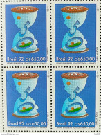 C 1818 Brazil Stamp 50 Years Brazilian Legion Of Assistance Hourglass Time 1992 Block Of 4 - Unused Stamps