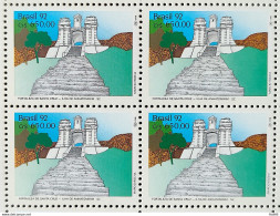 C 1815 Brazil Stamp Military Architecture Strong Fortress Of Santa Cruz SC 1992 Block Of 4 - Unused Stamps