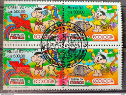 C 1803 Brazil Stamp Class Of Monica Children's Drawing Child Cascao 1992 Block Of 4 CBC RJ - Neufs