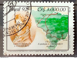 C 1797 Brazil Stamp Expedition Longsdorff Environment Map 1992 Circulated 3 - Usati