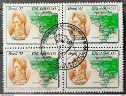 C 1797 Brazil Stamp Expedition Longsdorff Environment Map 1992 Block Of 4 CBC RJ - Ungebraucht