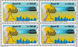 C 1790 Brazil Stamp Phone Telephone Communication System 1992 Block Of 4 - Neufs