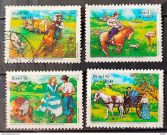 C 1778 Brazil Stamp Arbrafex Argentina Costumes Gauchos Music Gaita 1992 Complete Series Circulated 4 - Gebraucht